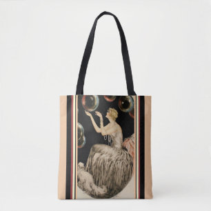 "Bubbles" by Louis Icart -Art Deco Tote