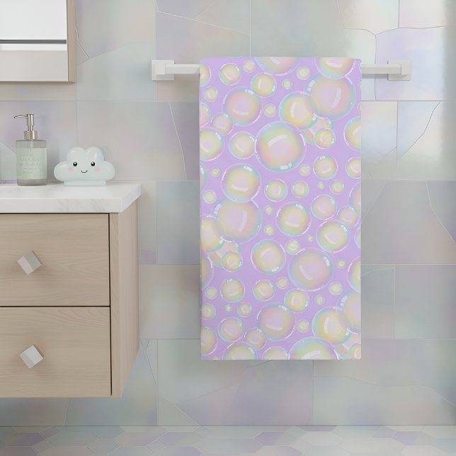 Bubbles - Candy Purple  Bath Towel (Creator Uploaded)