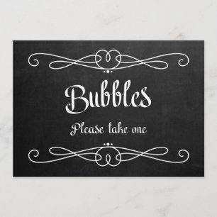"Bubbles" Chalkboard Wedding Sign Invitation