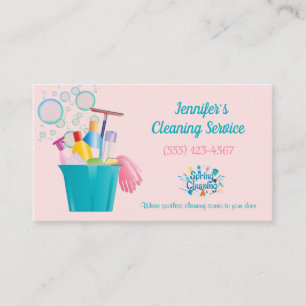 Bubbles Cleaning Supplies House Cleaning Services Business Card