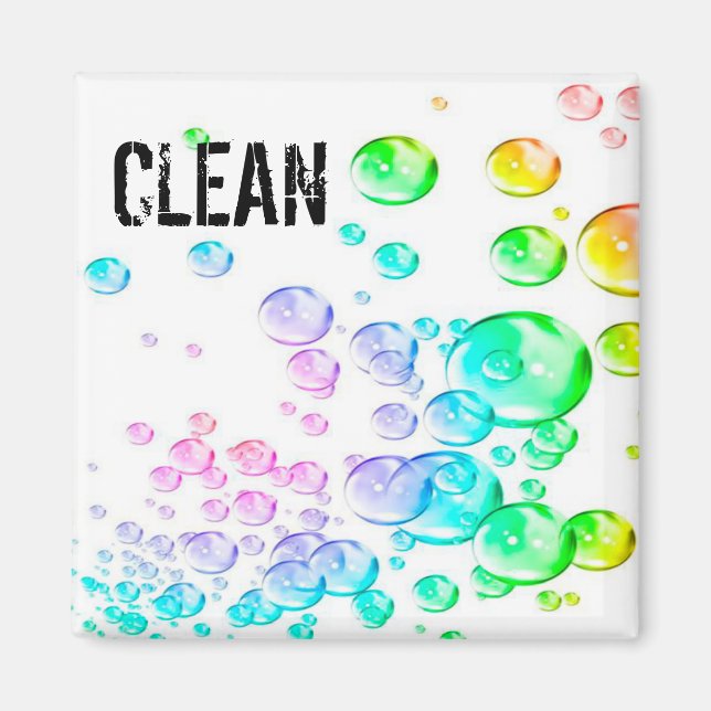 bubbles clen dirty Dishwasher Magnets (Front)