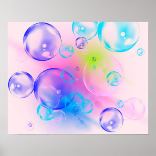 BUBBLES - Colorful Abstract Image of Fractal Art - Poster