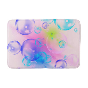 BUBBLES - Colourful Abstract Image of Fractal Art  Bath Mat