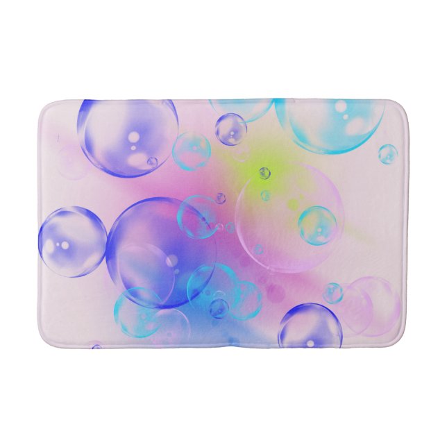 BUBBLES - Colourful Abstract Image of Fractal Art  Bath Mat (Front)