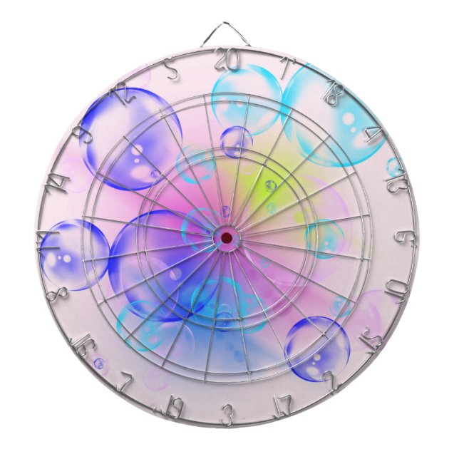BUBBLES - Colourful Abstract Image of Fractal Art  Dartboard (Front)