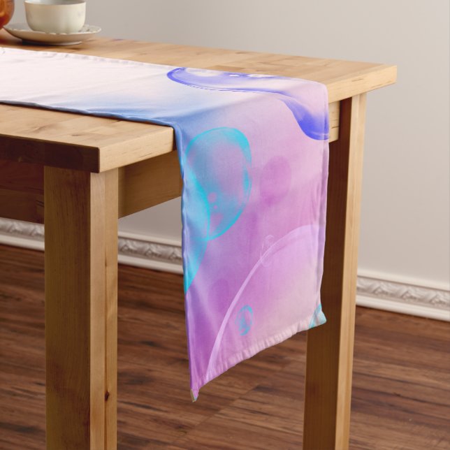 BUBBLES - Colourful Abstract Image of Fractal Art  Long Table Runner (In Situ)
