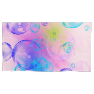BUBBLES - Colourful Abstract Image of Fractal Art  Pillowcase
