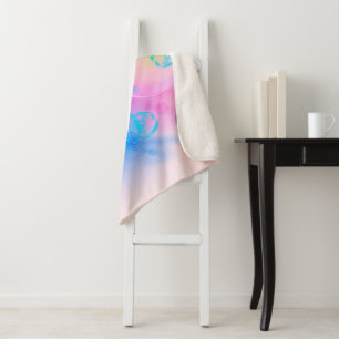 BUBBLES - Colourful Abstract Image of Fractal Art Sherpa Blanket