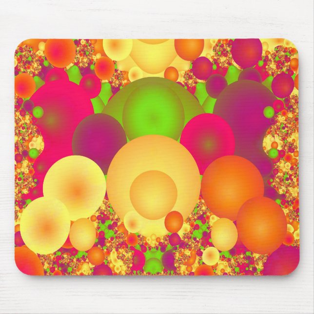 Bubbles Cool Colourful Abstract Fine Fractal Mouse Mat (Front)