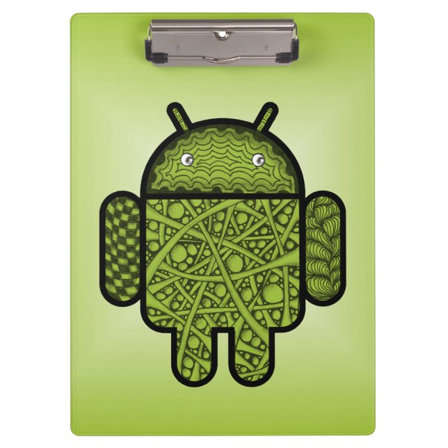 Bubbles Doodle Character for the Android™ robot Clipboard (Front)