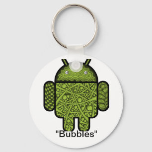Bubbles Doodle Character for the Android™ robot Key Ring