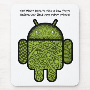 Bubbles Doodle Character for the Android™ robot Mouse Mat