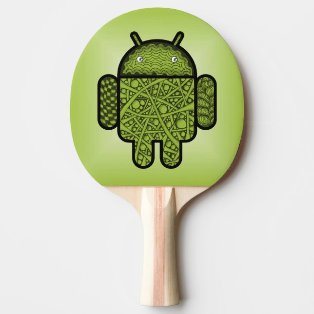 Bubbles Doodle Character for the Android™ robot Ping Pong Paddle (Front)