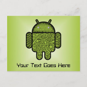 Bubbles Doodle Character for the Android™ robot Postcard