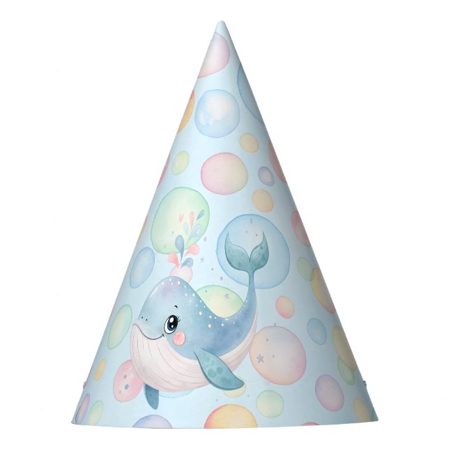 Bubbles & Fins Children's Birthday Bubbles Party Hat (Front)