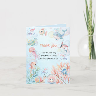 Bubbles & Fins Children's Birthday Thank You Card