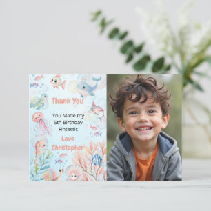 Bubbles & Fins Children's Birthday Thank You Card