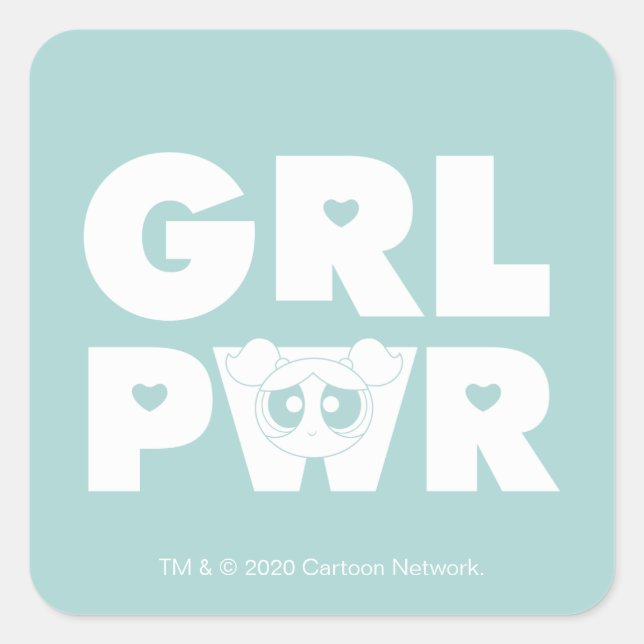 Bubbles: Girl Power Square Sticker (Front)