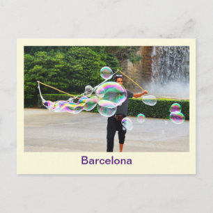Bubbles in Barcelona Spain Postcard