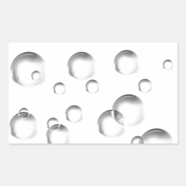 Bubbles in Black and White Rectangular Sticker (Front)