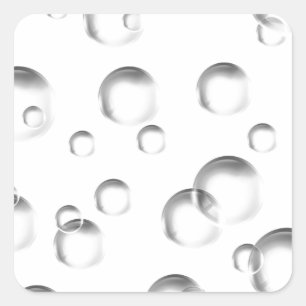 Bubbles in Black and White Square Sticker
