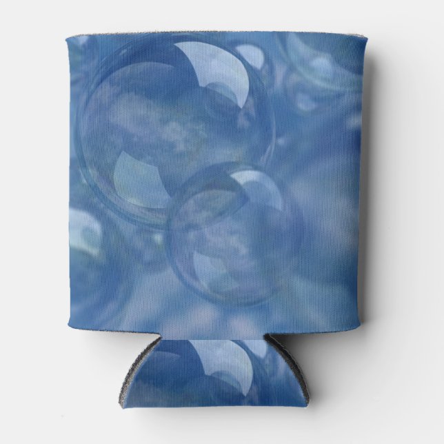 Bubbles in blue on this can cooler (Front)