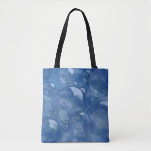 Bubbles in blue on this handy tote bag