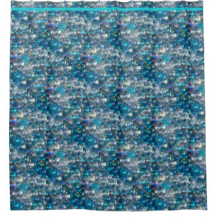 Bubbles in the Bathroom Shower Curtain Aqua Blue