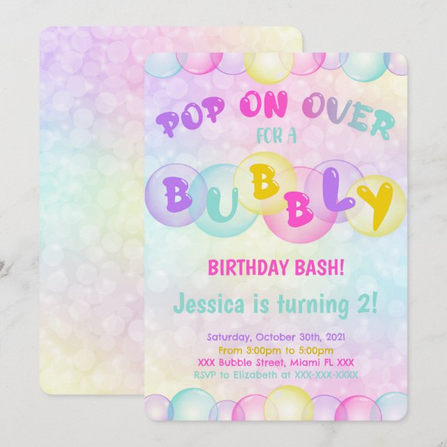 Bubbles Invitation (Front/Back)