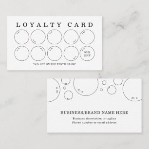 Bubbles Laundry Cleaning Services Loyalty Card