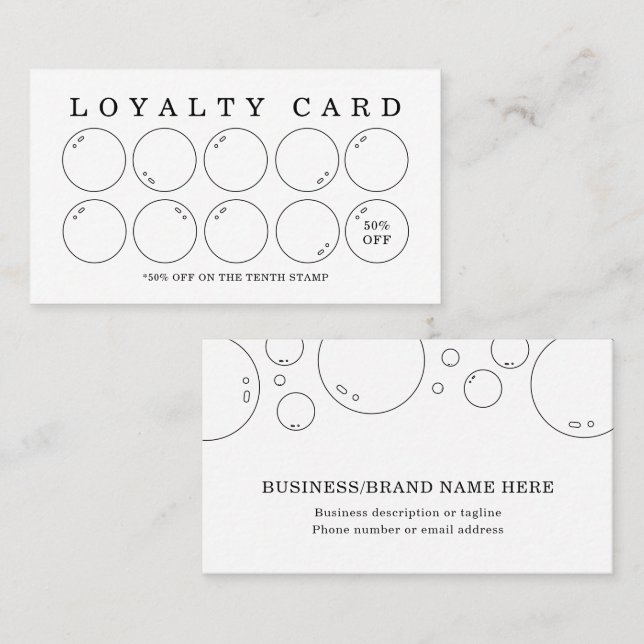 Bubbles Laundry Cleaning Services Loyalty Card (Front/Back)
