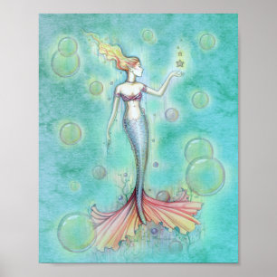 Bubbles Mermaid Print