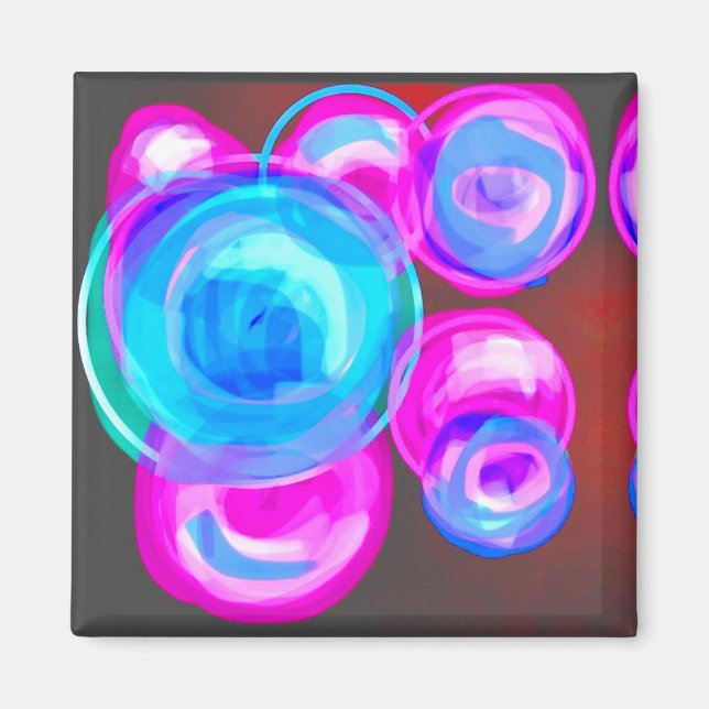 Bubbles Modern Art Magnet (Front)