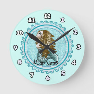 Bubbles  Mystic Mermaid  clock