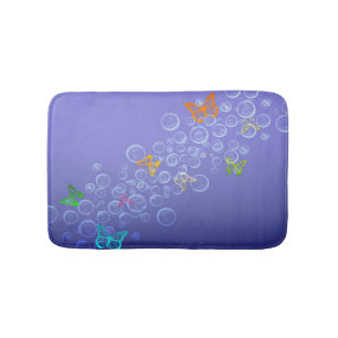 Bubbles n butterflies bath mat
