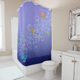 Bubbles n Butterflies Shower Curtain