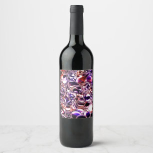 Bubbles of color glass or precious stones? wine label
