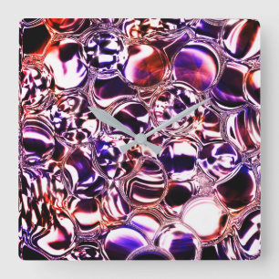 Bubbles of colour glass or precious stones? square wall clock