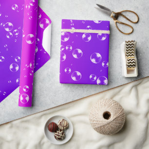 Bubbles On Pink and Purple Gradient Wrapping Paper