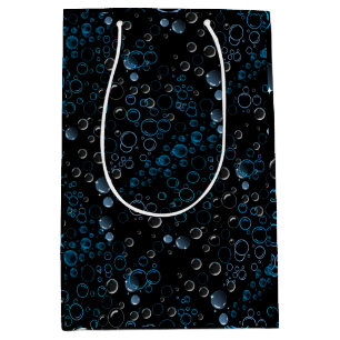 Bubbles pattern 01 Black BG Medium Gift Bag