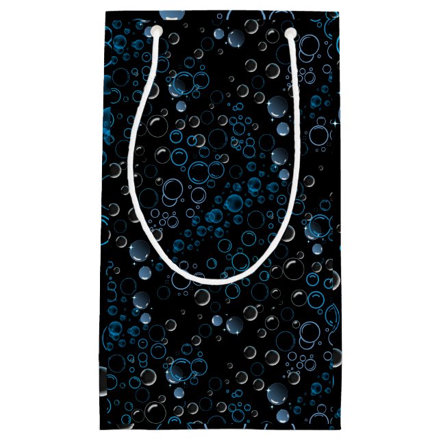 Bubbles pattern 01 Black BG Small Gift Bag (Front)