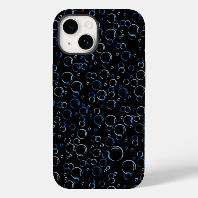 Bubbles Pattern 01.FR.b Black BG Case-Mate iPhone Case (Back)
