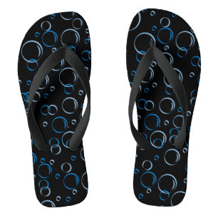 Bubbles Pattern 01.FR.b Black BG Flip Flops