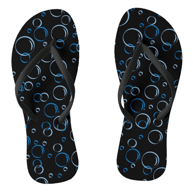 Bubbles Pattern 01.FR.b Black BG Flip Flops (Footbed)