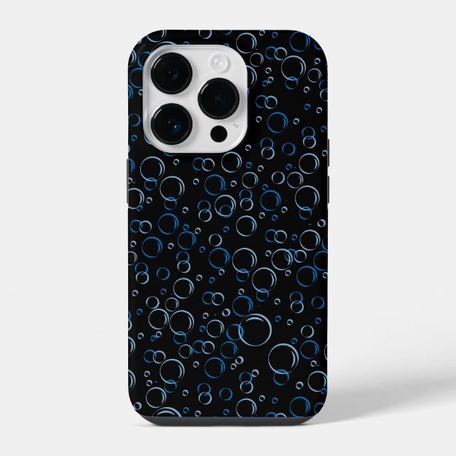 Bubbles Pattern 01.FR.b Black BG iPhone Case (Back)
