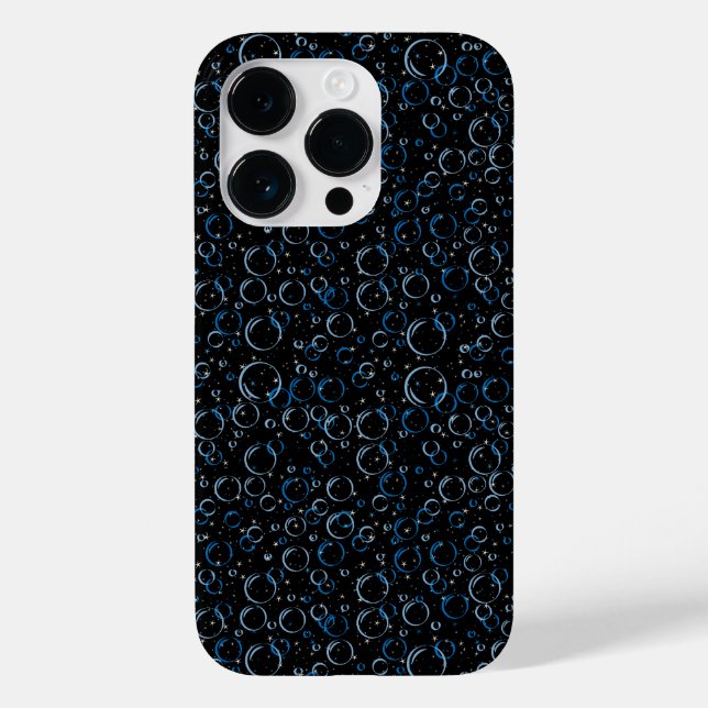 Bubbles Pattern 02.FR.b Black BG Case-Mate iPhone Case (Back)