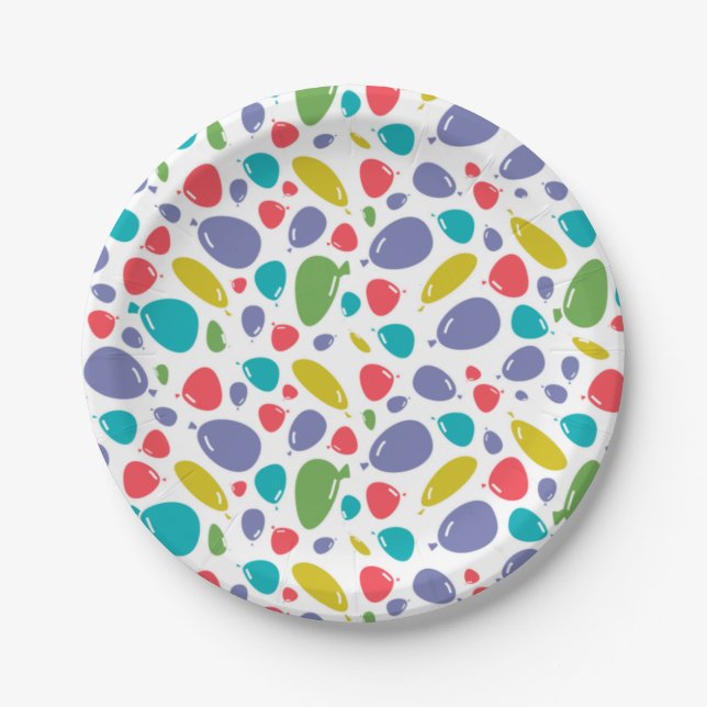 bubbles pattern   paper plate (Front)