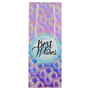 Bubbles Rainbow Wine Best Wishes Birthday Party Gift Bag