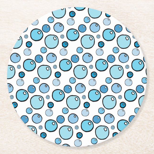 Bubbles Round Paper Coaster (Front)