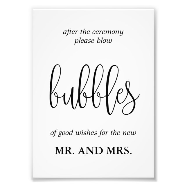 Bubbles Sendoff Sign Choose Your Size (Front)